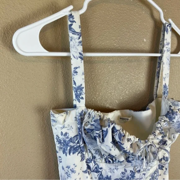house of cb Carmen Blue Print Bustier Sundress - Picture 9 of 12